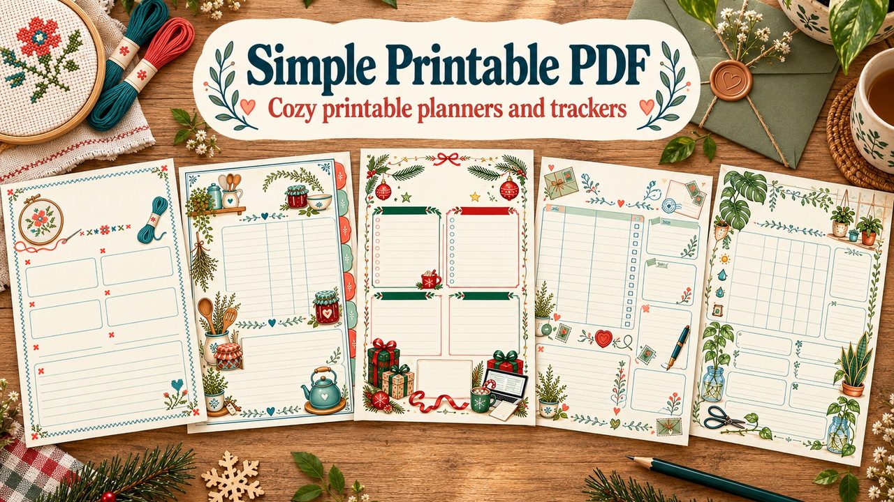 Printable planners from the Simple Printable PDF shop